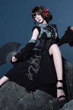 Sky Dragon Gothic Oriental Lolita Skirt Set - image 5