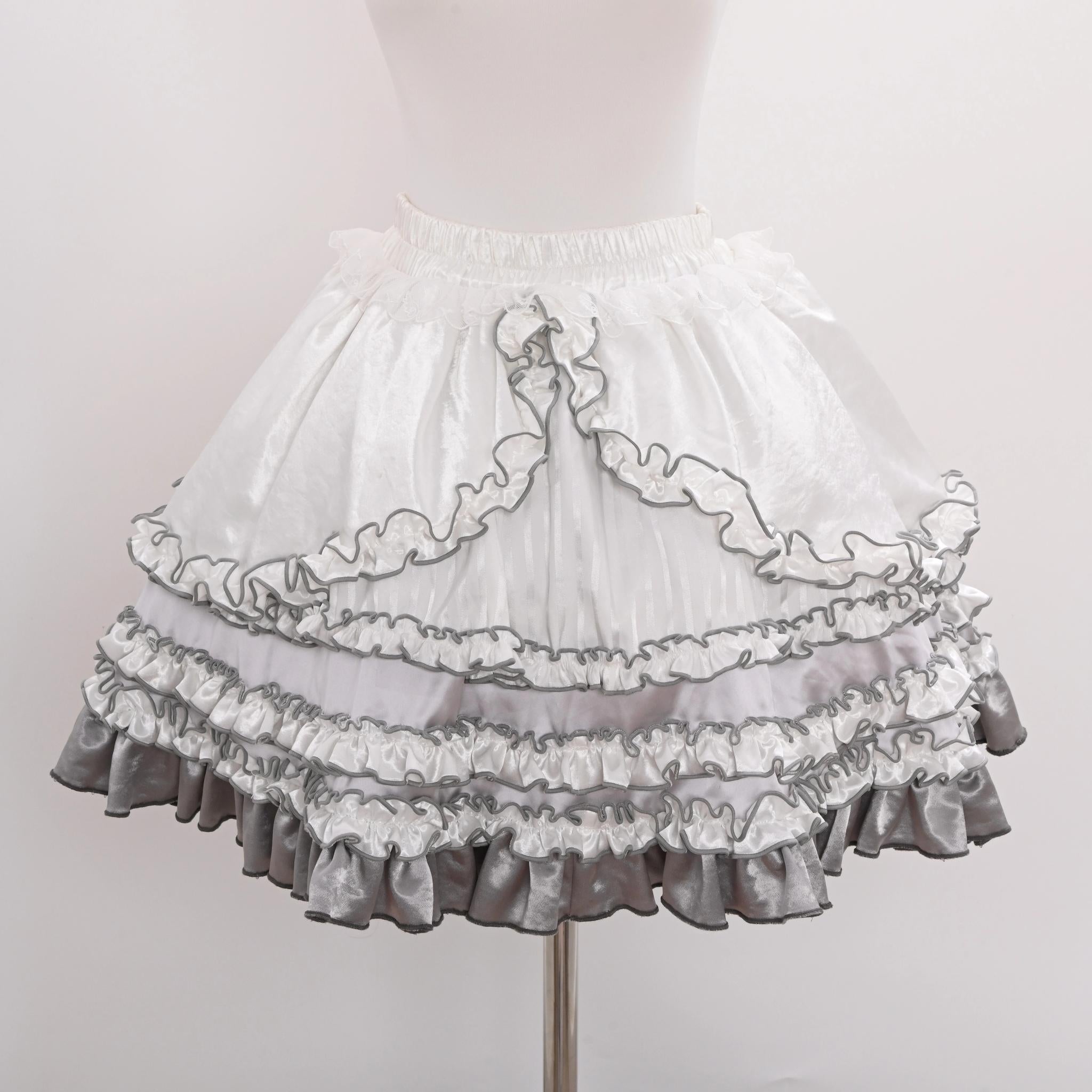 Metallic Angel - Silver-white Punk Lolita JSK, Wing and Rhinestone Details - image 44