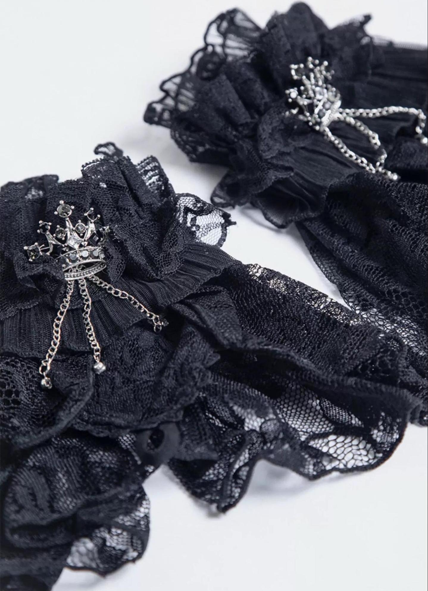 Gothic Lolita Lace Cuffs, Crown Decoration - image 6