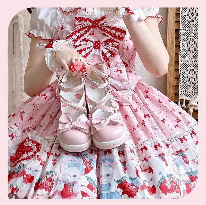 Crush Complex - Sweet Lolita Heel Shoes, Pearls & Bows - image 20