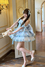 Princess Ribbon - Off Shoulder Triple-Layered Ruffle Bowknot Sweet Lolita Dress - image 6