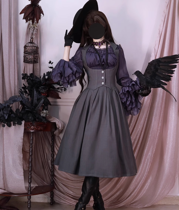 Retro Elegant Lolita Bustier JSK Dress Multicolor - image 10