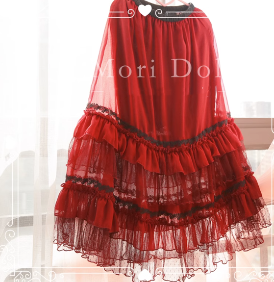 Elegant Lolita Flounce Hemline Skirt Multicolors - image 3