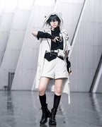 White Cat - Futuristic Style Cool Lolita Pants Suit With Cat Ear Coat - image 5