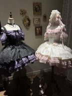 Purple Black Gothic Underbust JSK and Off Shoulder Blouse Set - image 11