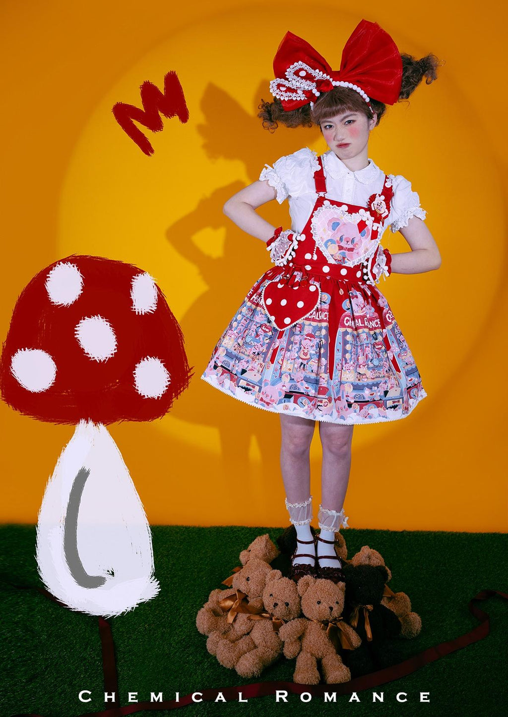 Sweetheart Doll Machine - Sweet Lolita Printed Salopette - image 13