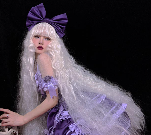 White Moonlight - Long Curly Lolita Wig - image 12
