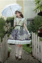 Grape Manor - Back Zipper Classic Lolita OP Dress, Bunny and Grape Print - image 4