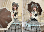 Lyre Academy - Classic Lolita 2-Fold Parasol, Lyre Print and Embroidered Trim - image 14