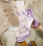 Glass Floral House - Elegant Lolita Shoes, Transparent Heels with 3D Floral - image 17