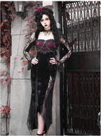 Rose Cemetery - Dark Red Velvet Gothic Lolita Dress - image 14