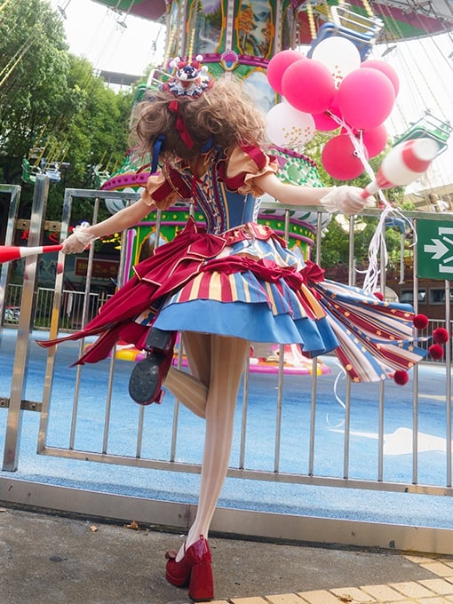 Bunny Circus Embroidery - Sweet Lolita JSK Dress and Detachable Puff Sleeves - image 8