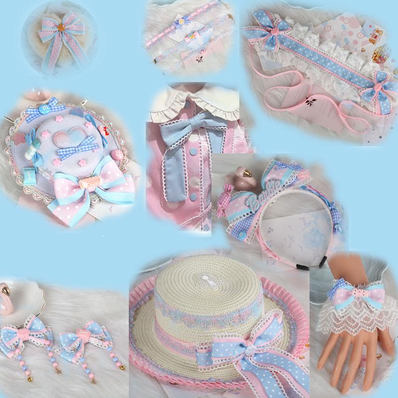 Pink and Blue Sweet Lolita Bow Headwear - image 1