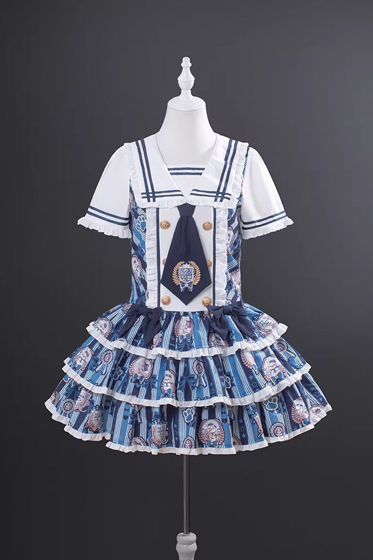 Glory of the Dog - Sweet Lolita Navy-Collar OP Dress in 2 Blues - image 3