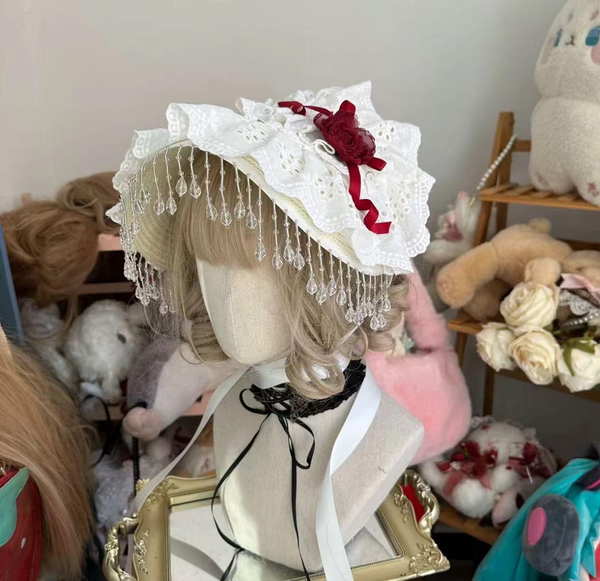 Gothic Lolita Bonnet Pure Cotton Hat Collection - image 31