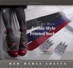 Church Print Gothic Lolita Tights - image 3