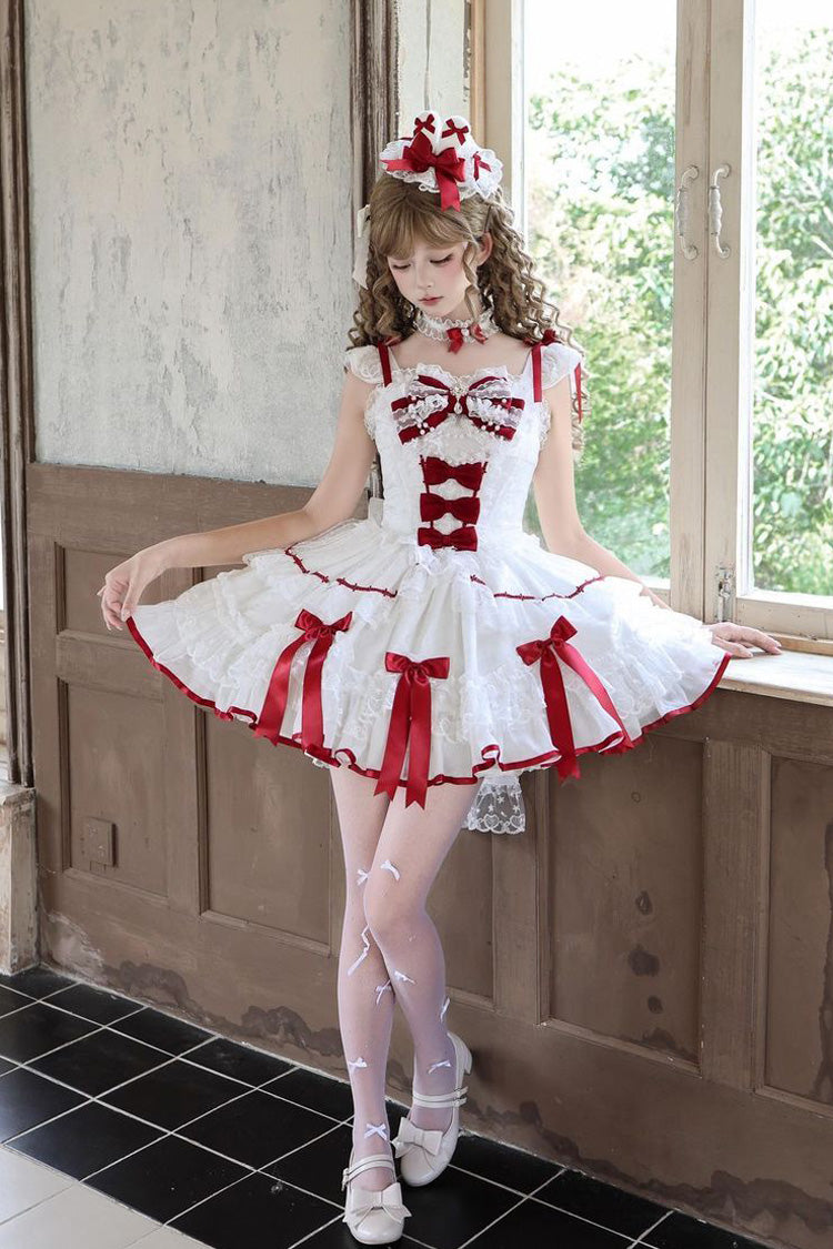 White Candy Satin Ballet Sweet Lolita JSK Dress - image 2