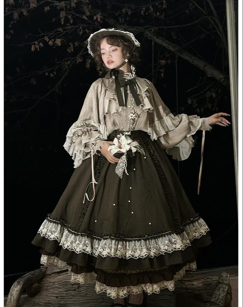 Dragon Bone Cemetery - Gothic Lolita Long Sleeve Blouse - image 20