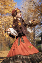 Autumn Chronicles - Sweet Lolita JSK Dress in Red & Green - image 6
