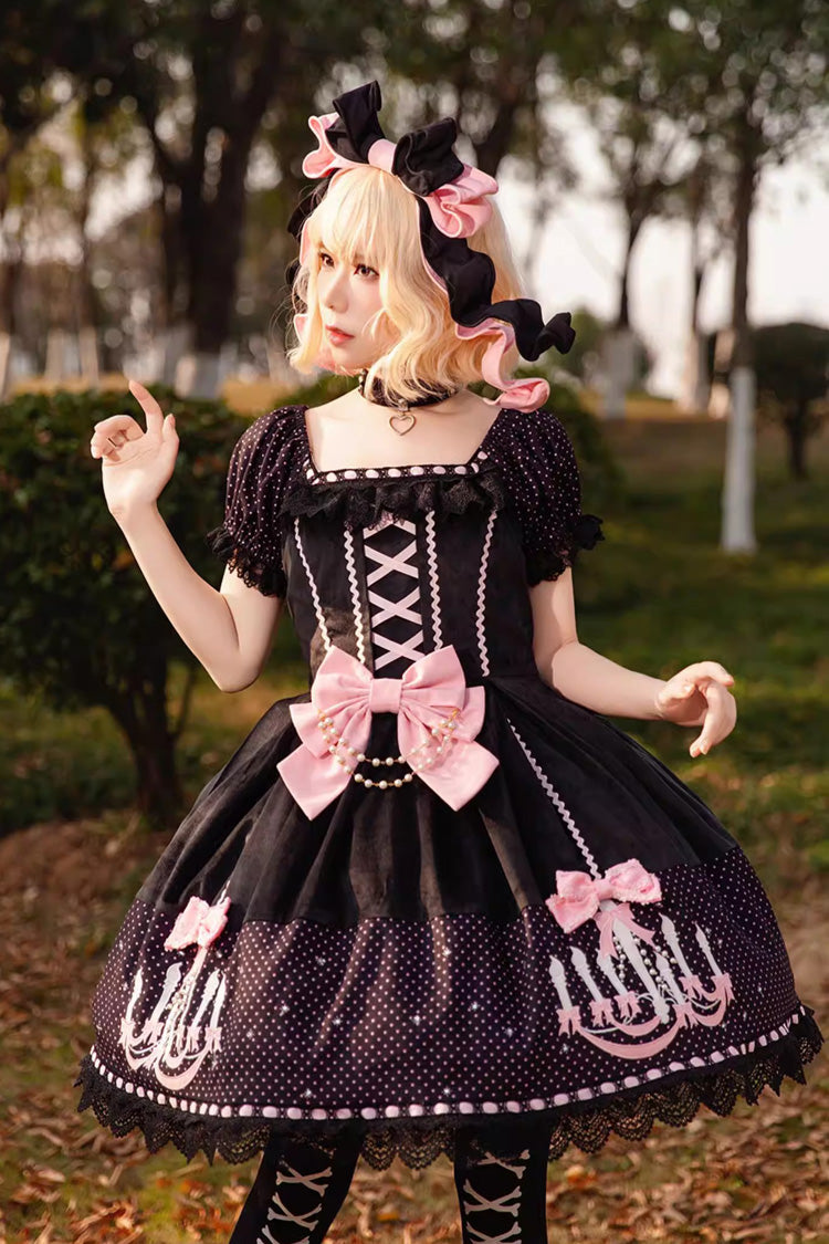 Chandelier - Sweet Lolita Short-Sleeve OP Dress in 4 Colors - image 5