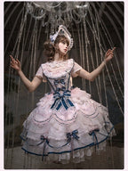Sweet Bowknot and Embroidery JSK Dress with Lace Trim and Overlay - image 3