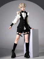 Gothic Tailcoat Waistcoat with Pompoms and Back Lacing - Shi Zhi Mao - image 5