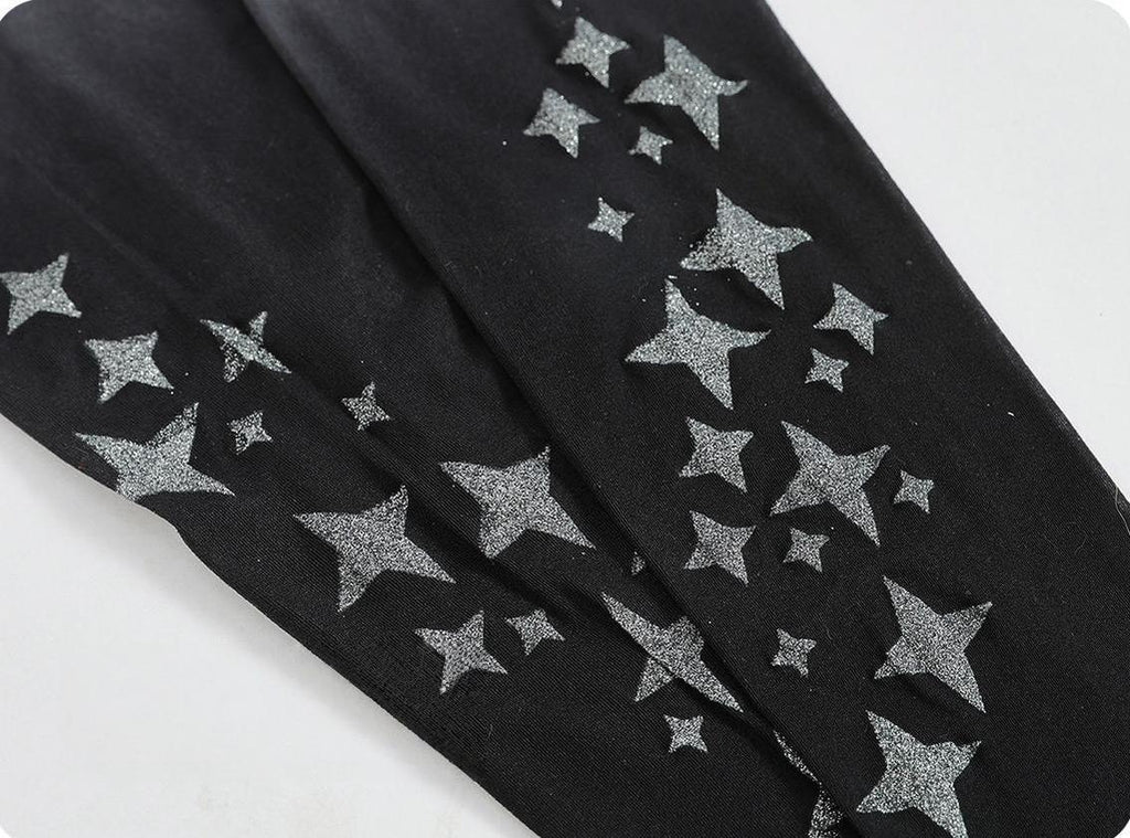 Gothic Lolita Black Gradient Printed Pantyhose - image 14