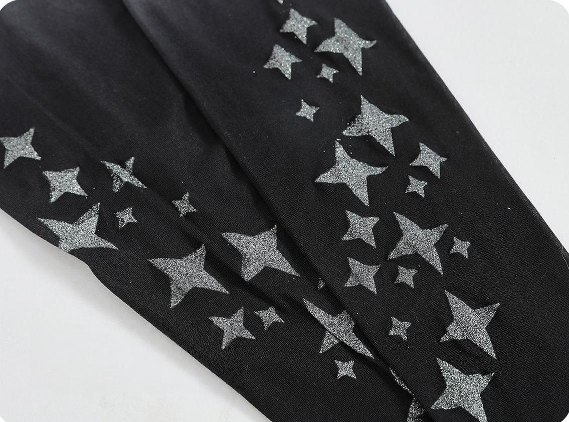 Gothic Lolita Black Gradient Printed Pantyhose - image 14