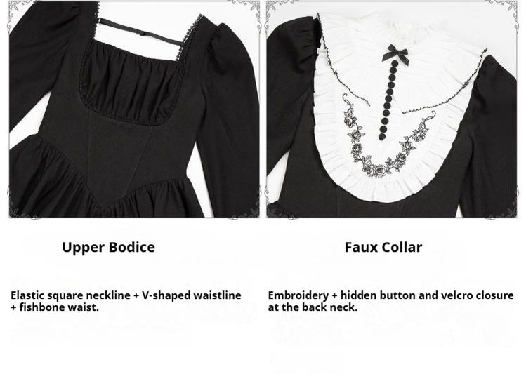 Audrey's Reply - Classic Lolita Square Neck OP, Detachable Embroidered Collar and Accessories - image 29