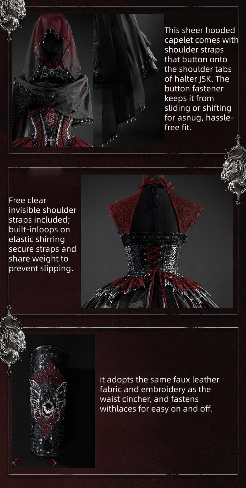 Bone Dragon - Gothic Lolita Corset JSK Dress Set with Embroidery - image 9
