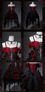 Eternal Thorn of the Dragonbone - Embroidered Gothic Lolita JSK Dress, Off-Shoulder and Accessories - image 4