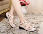 Bow and Low Heel Cross Band Lolita Leather Shoes - image 32