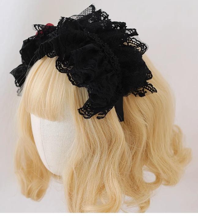 Gothic Black Lace Lolita KC Headwear - image 3