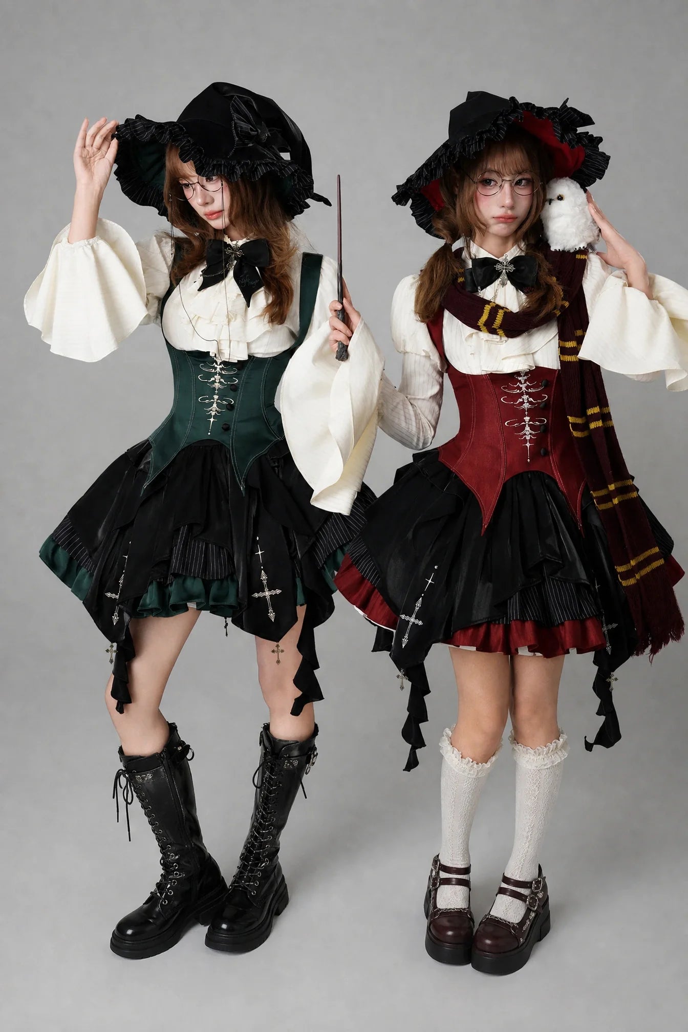 Upside-Down Curse Gothic Lolita Red Dress Set - image 1