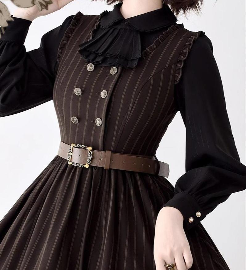Little Manor - Classical Lolita JSK Dress & Long Sleeve Blouse - image 8