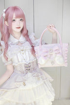 Sweet Ruffle Bowknot Pearl-Chain Lolita Handbag - image 4