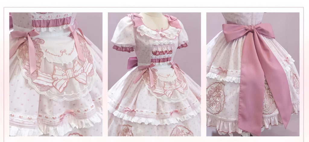 Berry Trap Embroidered Sweet Lolita OP Dress and Accessories - image 7
