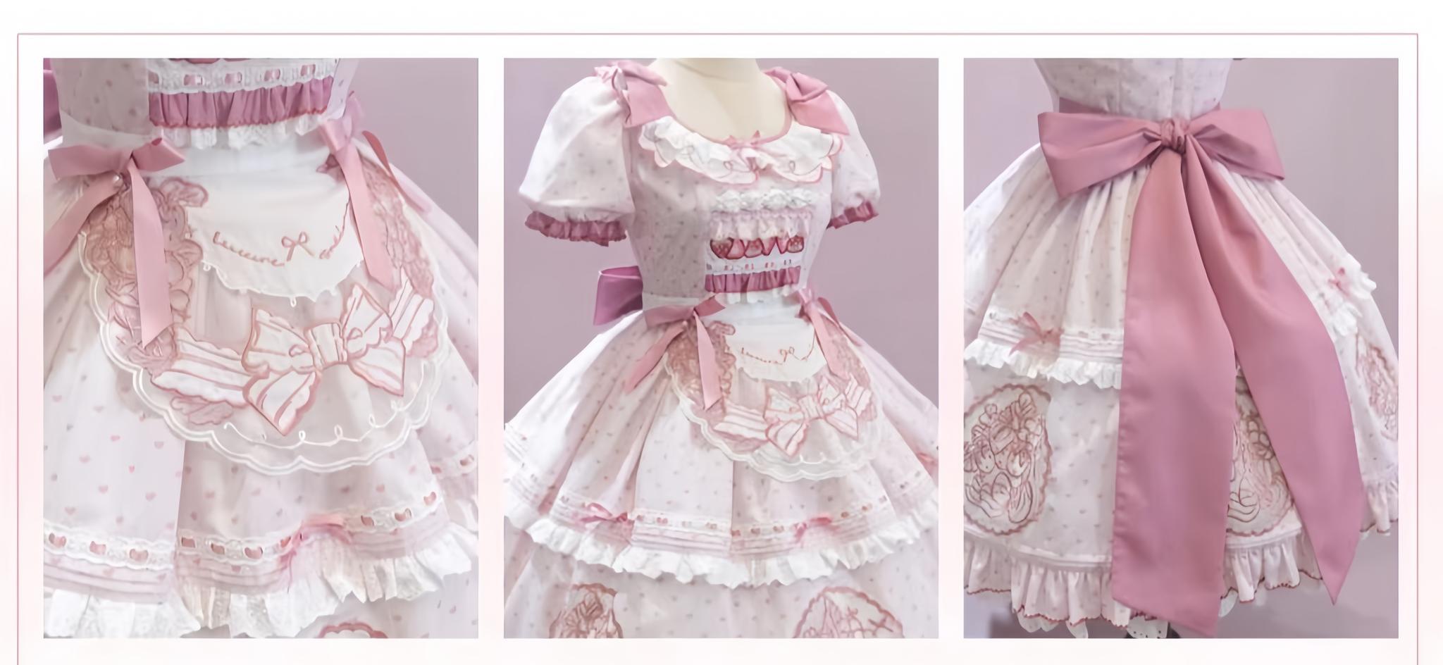 Berry Trap Embroidered Sweet Lolita OP Dress and Accessories - image 7