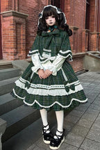 Gingham Petal Bunny - Sweet Lolita OP Dress in Green - image 1
