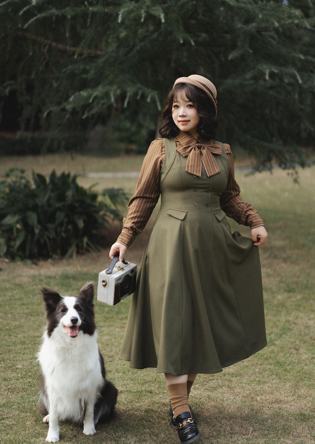 Foggy Forest - Elegant Lolita A-line JSK Dress, Side Pockets - image 15