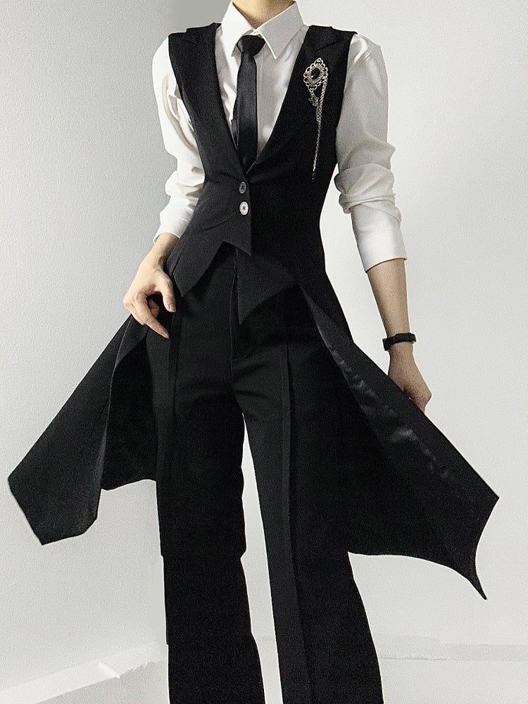 ASAE Black Ouji Tailcoat Vest - image 1