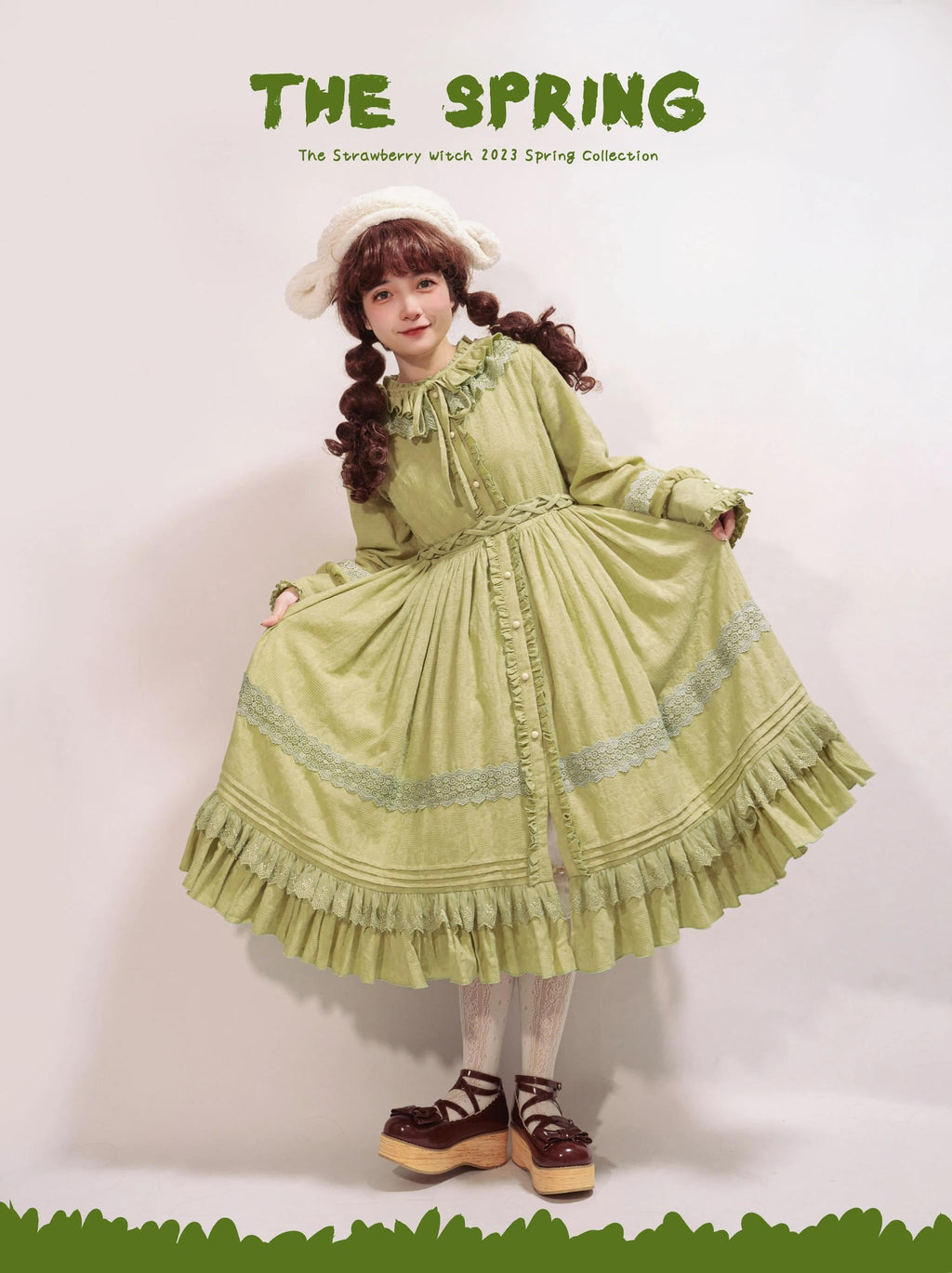 The Spring - Cotton Lolita OP Dress with Long Sleeve - image 1