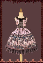 Chocolate Carousel - Peter Pan Collar Old School Lolita JSK Dress, Carousel Print and Accessories - image 9
