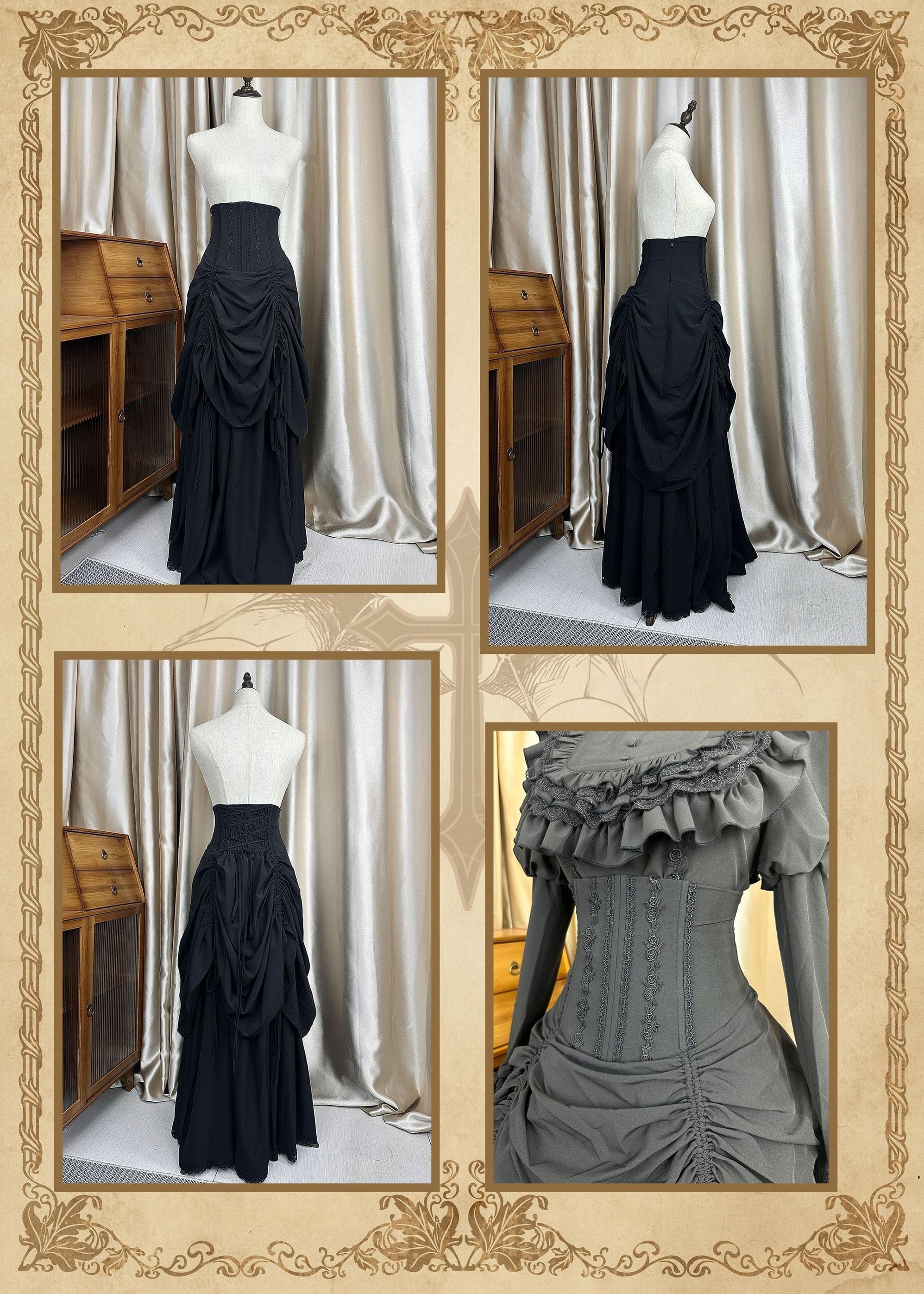Gothic Fishbone Corset Lolita SK and Shirt Set - image 16