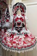 Sweet Berry Bunny Bear - Printed Bow Lace Lace-Up Sweet Lolita JSK Dress - image 1