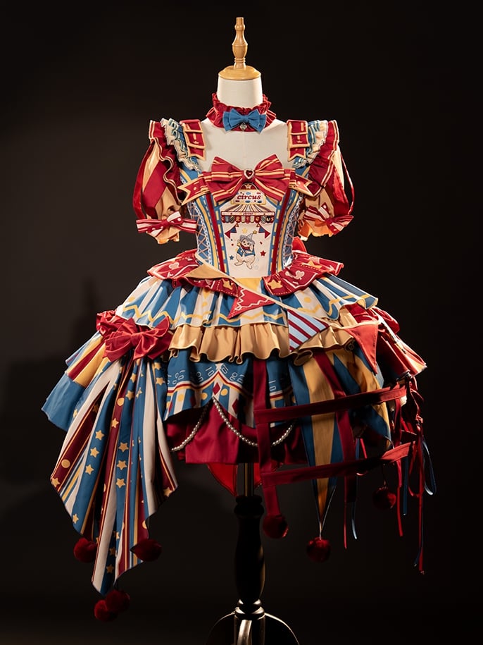 Bunny Circus Embroidery - Sweet Lolita JSK Dress and Detachable Puff Sleeves - image 1