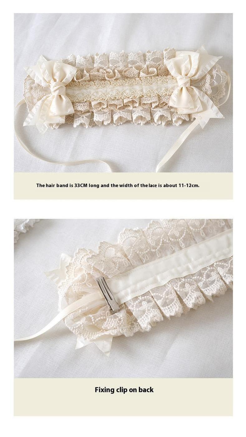 Elegant Lolita Ivory Lace Hair Band - image 10