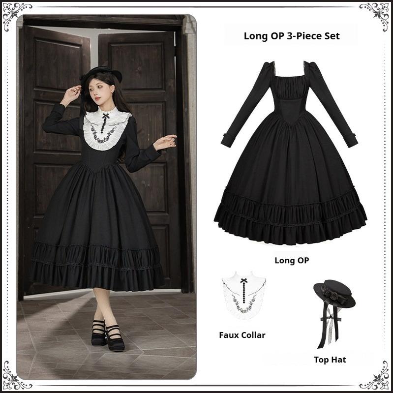Audrey's Reply - Classic Lolita Square Neck OP, Detachable Embroidered Collar and Accessories - image 28