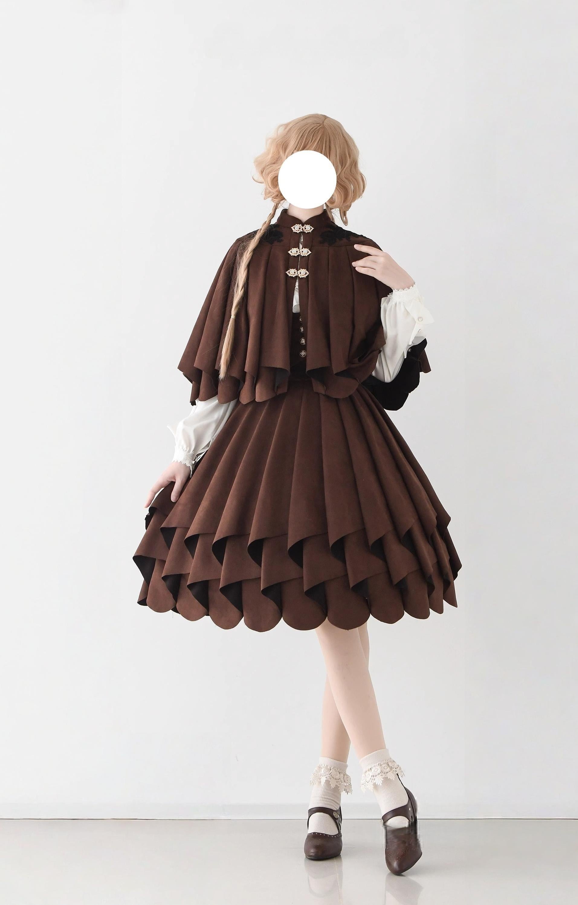 Molten Snowtop - Classic Lolita SK, Cape With Detachable Collar - image 3