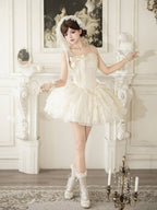 Boned Corset Waist Spaghetti Strap Tiered Lolita JSK Dress - image 6